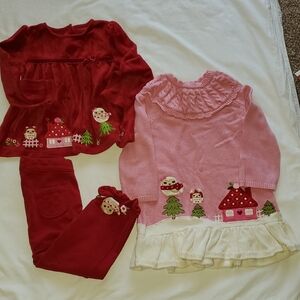 Gymboree Cozy Owl Pink And Red Lot Size 3T